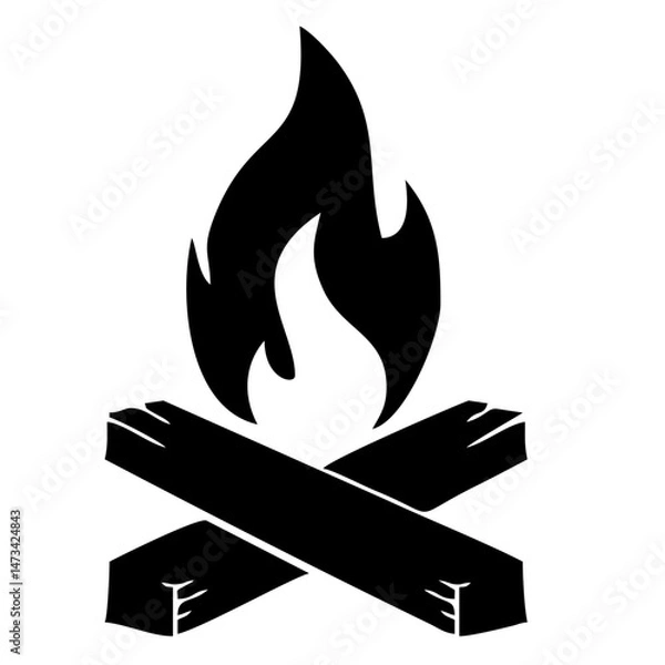 Obraz Bonfire vector icon campfire symbol 