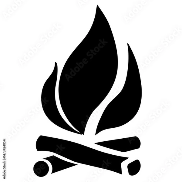 Obraz Bonfire vector icon campfire symbol 