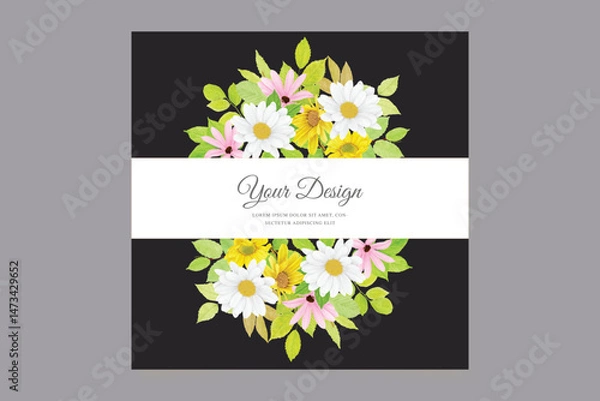 Obraz watercolor CHRYSANTHEMUM card set