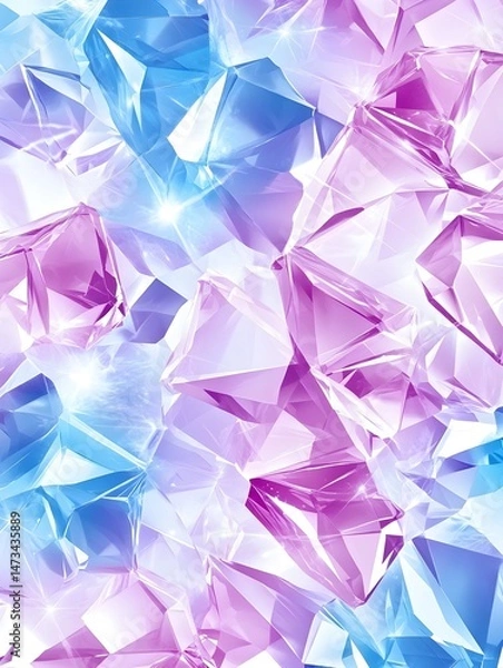 Obraz Abstract background of blue and purple crystal shards with white highlights