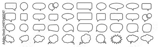 Fototapeta Speech bubble collection. Set of speech bubble. Speech bubble comic. Line art speech bubbles. speech bubble comic signs.	
