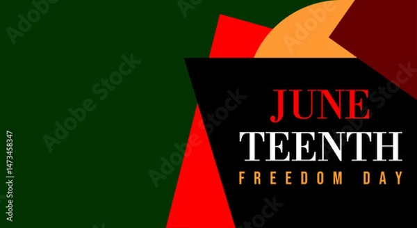 Fototapeta Juneteenth Freedom Day abstract vector illustration. Background design for greetings, advertisements, annual events June 19