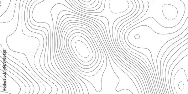 Obraz Abstract Topographic map design with Seamless pattern with lines . geographic contour map paper texture.  Retro topographic map. geographic mountain relief. terrain path isolated on background.