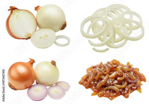 Obraz Assorted onion types for culinary use