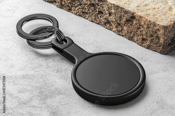 Obraz Black key ring with blank disc