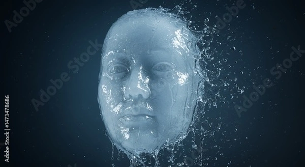 Fototapeta Water face splash art