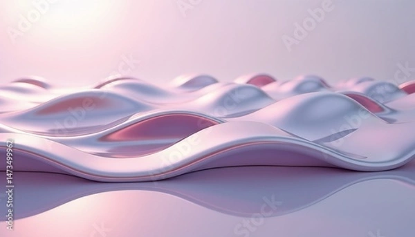 Obraz Elegant soft pastel purple swirl design with fluid contours, digital artistic space