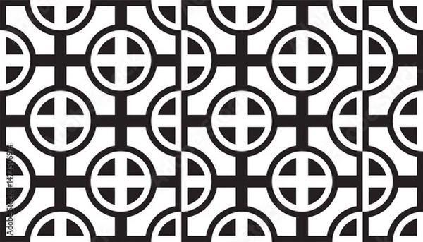Fototapeta Abstract curved box pattern – black and white combination background