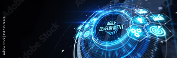 Fototapeta Concept of agile software development. 3d illustration