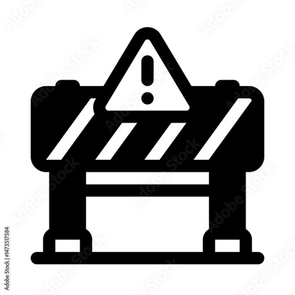 Fototapeta Restricted Area Glyph Icon. Single icon, glyph vector icon