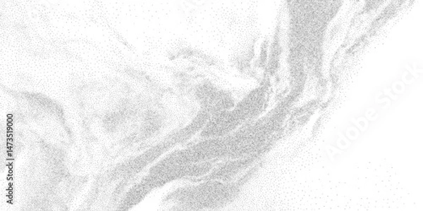 Obraz Organic grain pattern with flowing soft dust and stipple distortion. Rippled texture in monochrome abstraction. Vector illustration