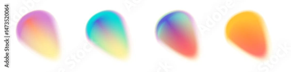 Obraz Gradient blur aura shape oval. Y2k aura mesh soft gradient. Blurry light vivid form. Mesh vector illustration