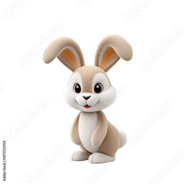 Fototapeta Delightful Soft Cloth Rabbit Doll on Elegant Black Background Showcasing the Charm of Stuffed Animals with Unique Fabric Patterns Perfect for Kids