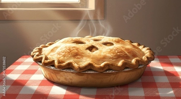 Fototapeta Hot Pie on Table