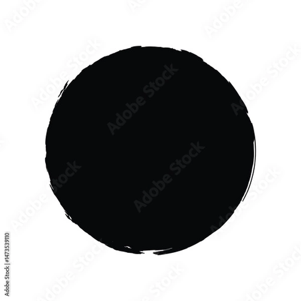 Fototapeta Black grunge circle on white background. circle retro shape. black stamp