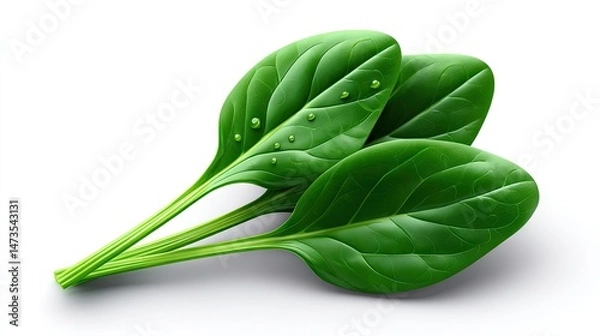 Fototapeta Realistic Spinach on Plan white Background