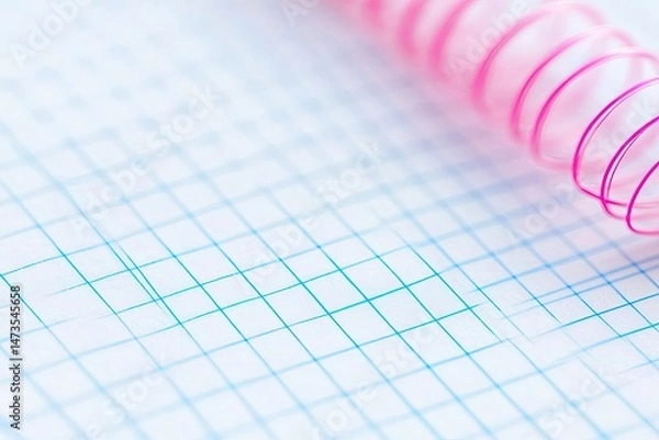 Obraz Pink spiral notebook with graph paper