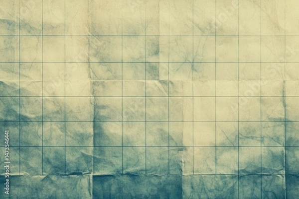 Obraz Aged, Gridded Paper with Creases