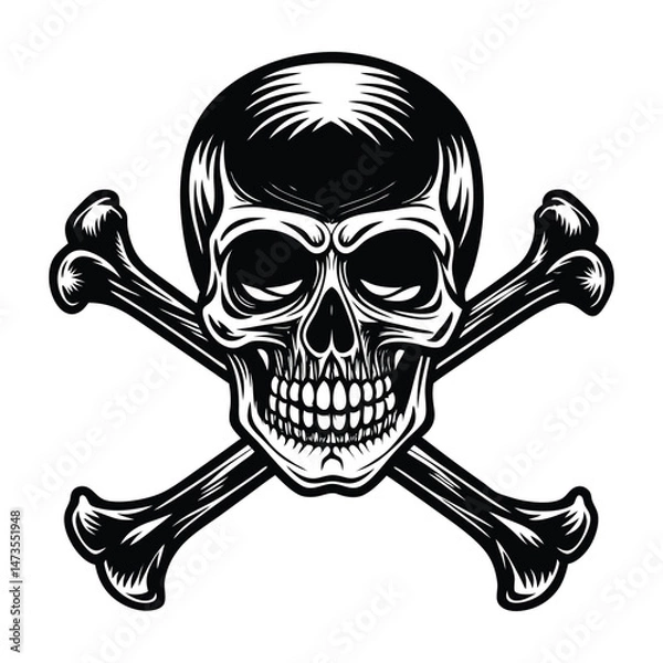 Fototapeta Skull and Crossbones on white background