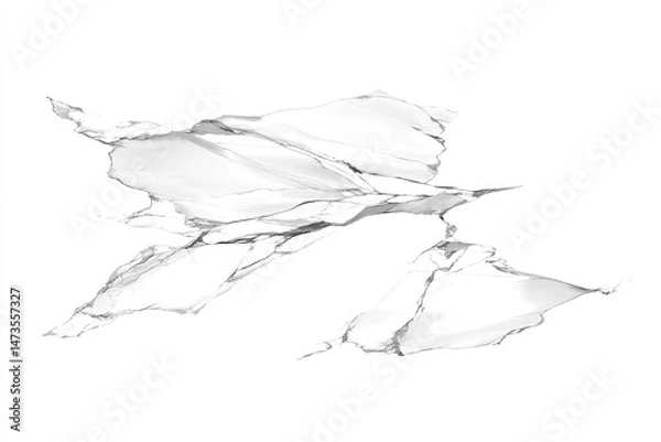 Obraz Abstract shattered white shapes
