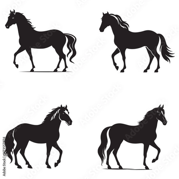 Fototapeta Saddlebred Silhouette Clipart Set