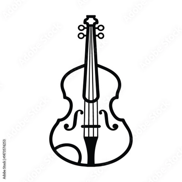 Fototapeta outline of a classical cello line art vector