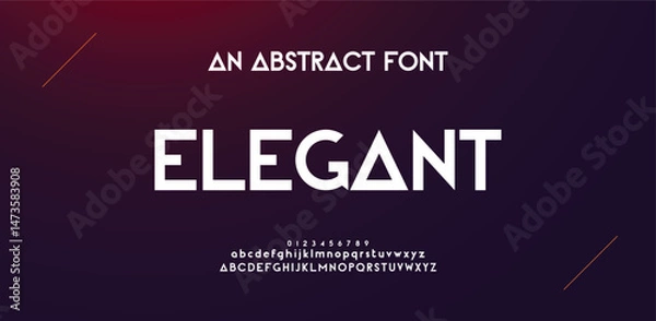 Fototapeta Design Modern abstract digital alphabet font. Minimal technology typography, Creative urban sport fashion futuristic font and with numbers. vector illustration.

