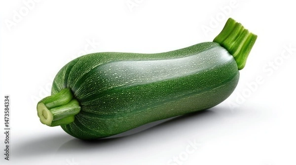 Obraz Realistic Zucchini on Plan white Background