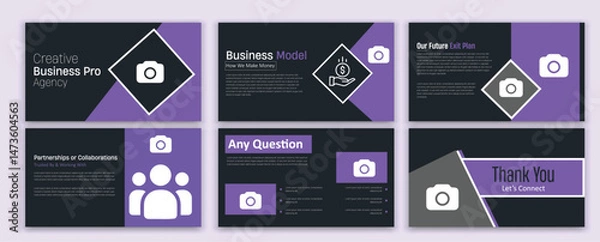 Obraz Design Portfolio Presentation template, Used for modern Presentations, company profiles, annual reports, pitch decks, proposals, portfolios, business and marketing