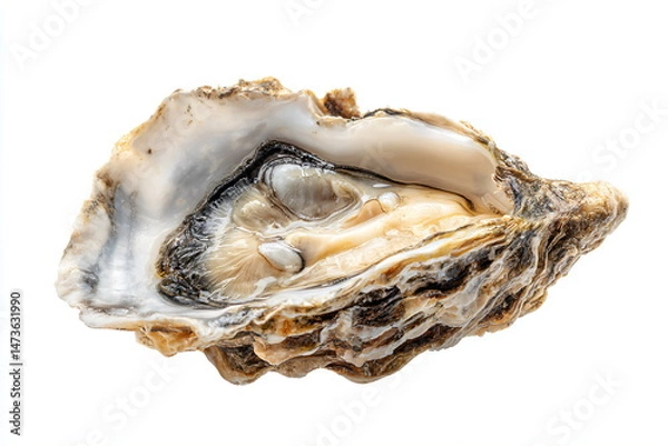 Fototapeta Oyster isolated on white background. Clipping path included.