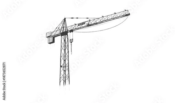 Fototapeta Building crane sketch