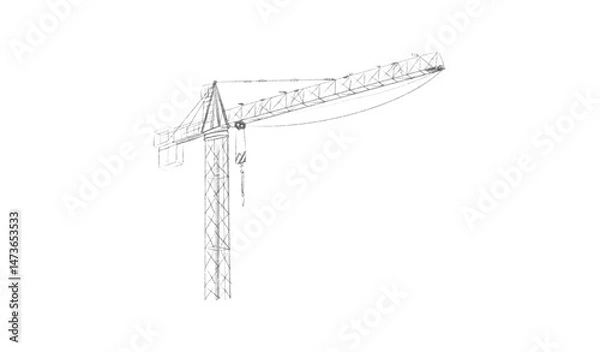 Fototapeta Building crane sketch
