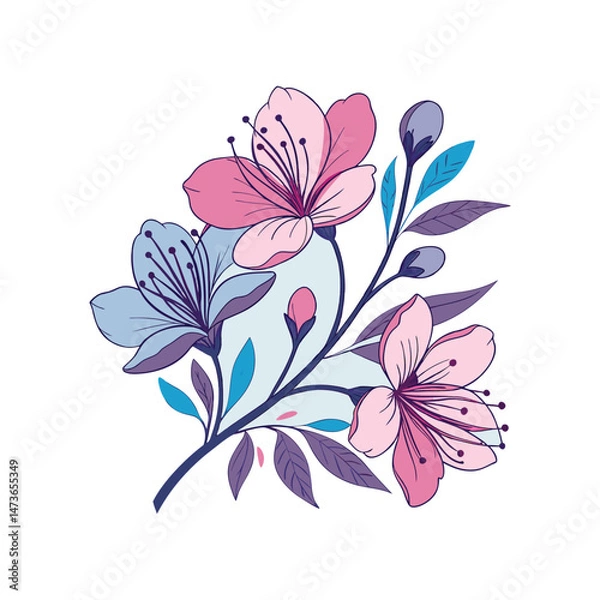Fototapeta creative water color floral vector art design