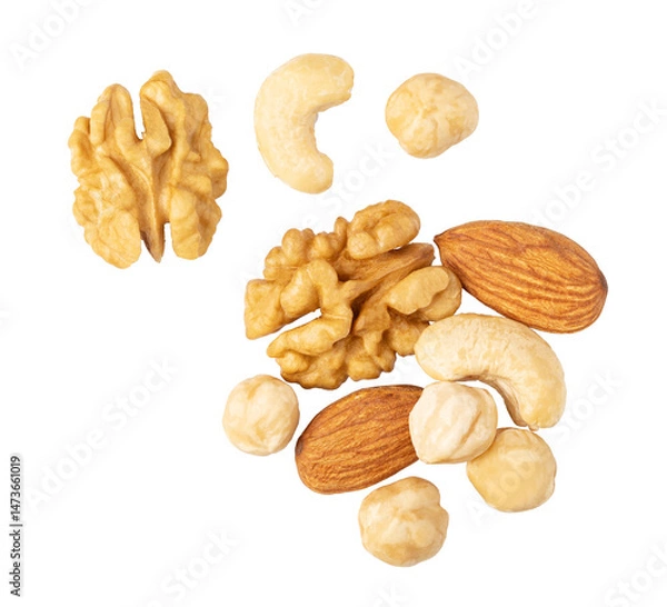 Fototapeta Nuts mix on transparent background