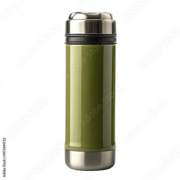 Obraz Thermos isolated on transparent background.