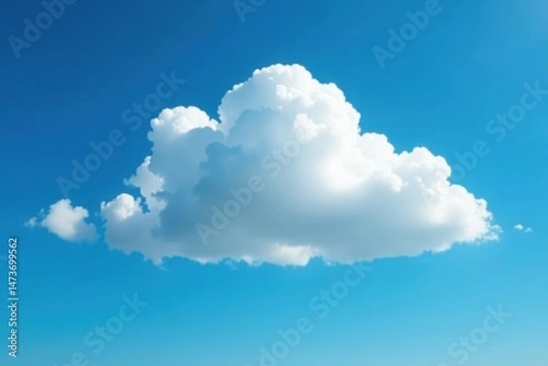 Obraz Single brilliant white cloud against deep azure, serenity, ideal