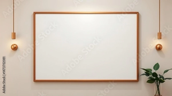 Obraz Wall art mockup featuring a modern print on a neutral background, trendy, background, interior design