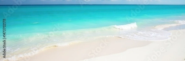 Obraz White sand, crystal clear water, soft wave crests , scenic, landscape, crystal