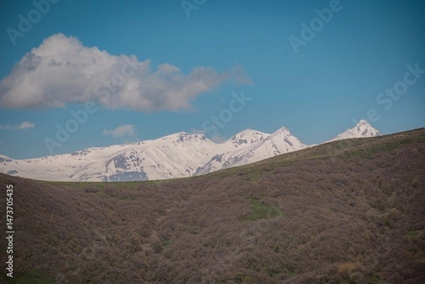 Fototapeta mountain landscape with clouds