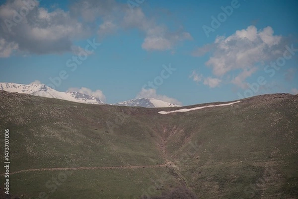Fototapeta mountain landscape with clouds