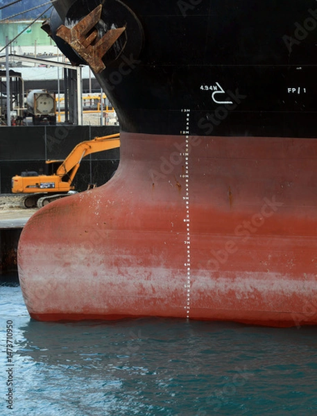 Fototapeta draft mark on a ship side