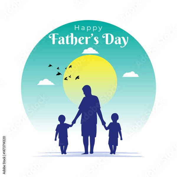 Obraz Vector illustration of Happy Father's Day social media template