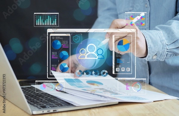 Fototapeta Digital marketing strategy and audience targeting concept.Know your customer (KYC) concept. Finding the target audience of a business