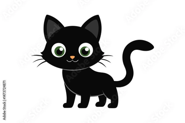 Fototapeta black and white cat