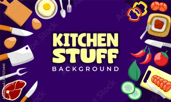 Obraz  hand draw cooking ware utensil background template