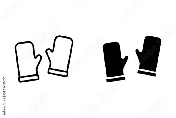 Fototapeta mittens icon symbol vector template on white background