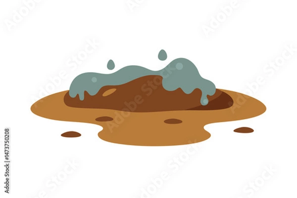 Fototapeta Free Printable Graphic Design of Scene with Muddy Puddle