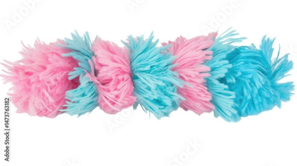 Fototapeta A flexible wand toy with bright feathers for interactive cat play. transparent PNG