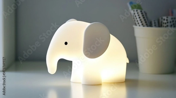 Obraz Soft, white elephant night light