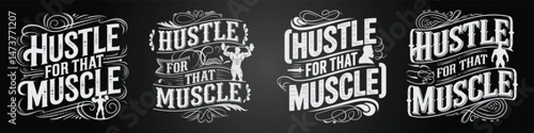 Obraz Inspiring Chalk Style Alphabet for Gym Posters and Tees